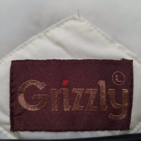 Vintage Men's Ivory Puffer Bomber Jacket with Hood from Grizzly, Streetwear, L - Picture 7 of 11